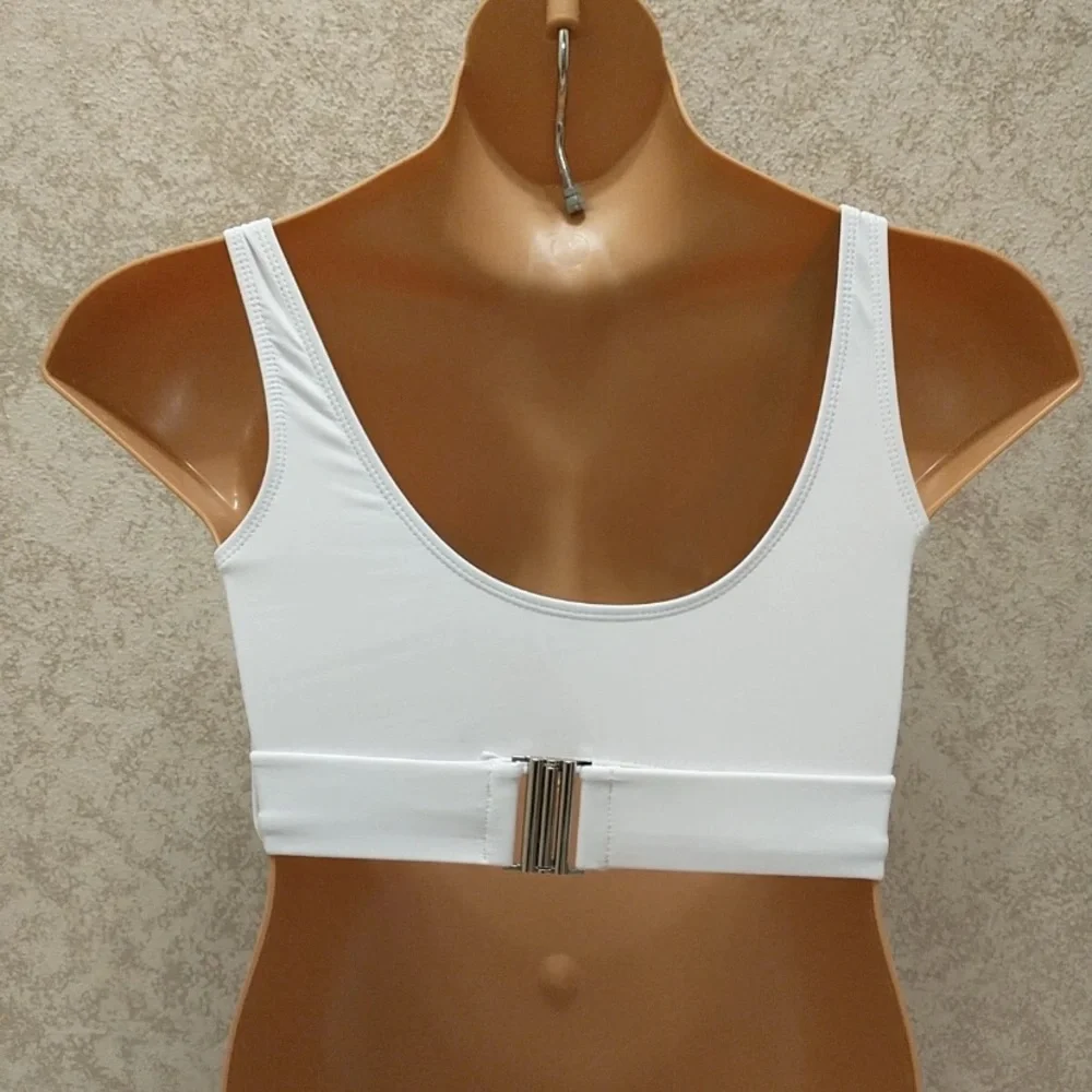 SHEIN Leopard and White Belted Bikini Top